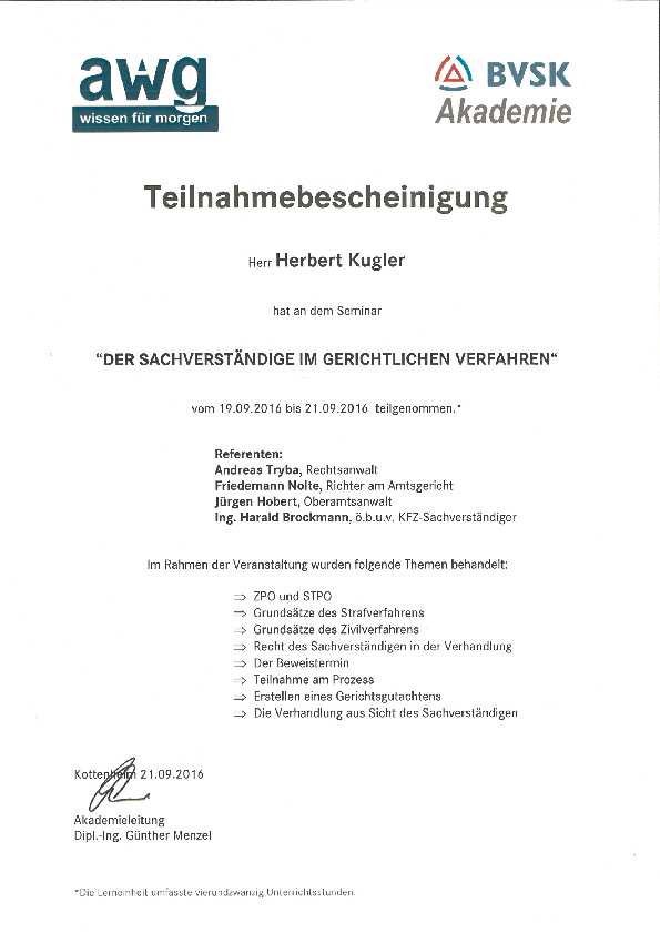 Der Sachverständige im gerichtlichen Verfahren