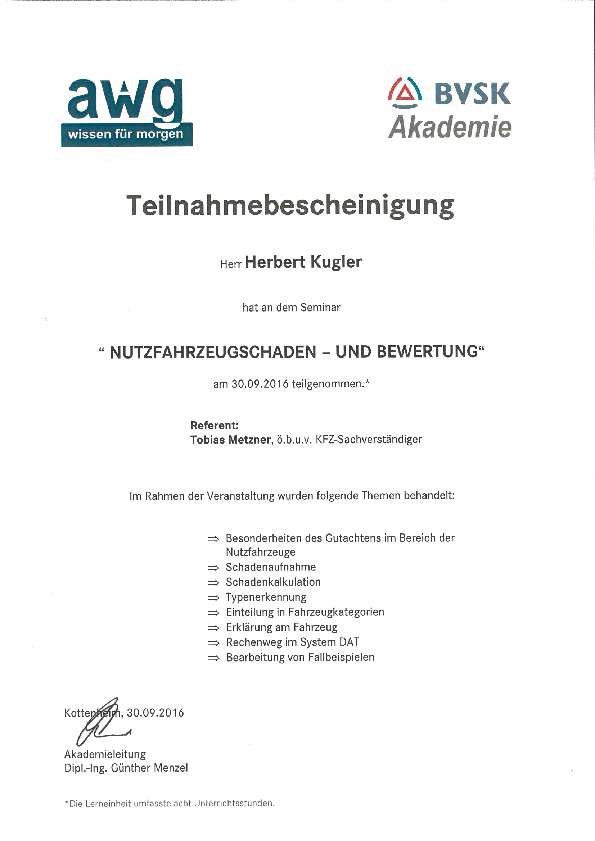 Nutzfahrzeugschaden- und -bewertung