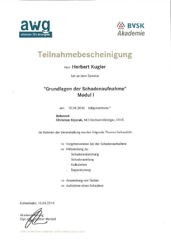Grundlagen der Schadenaufnahme