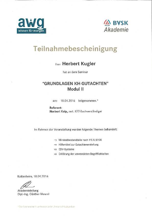 Grundlagen KH-Gutachten