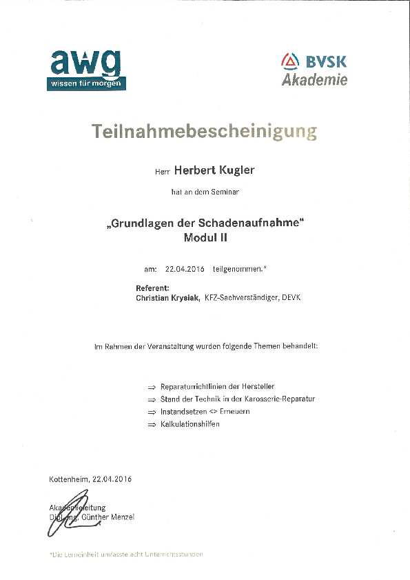 Grundlagen der Schadenaufnahme