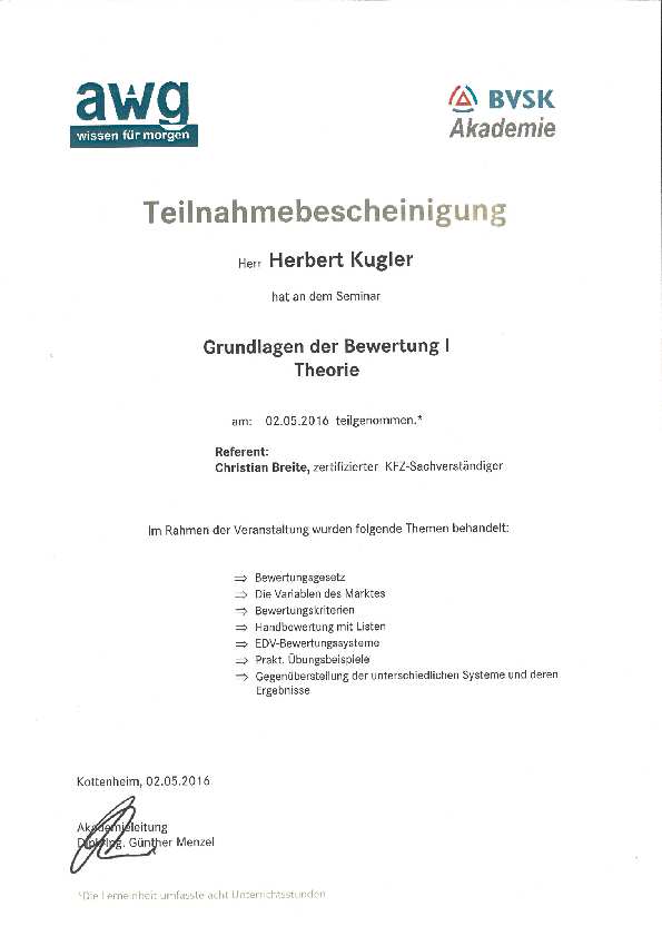 Grundlagen der Bewertung