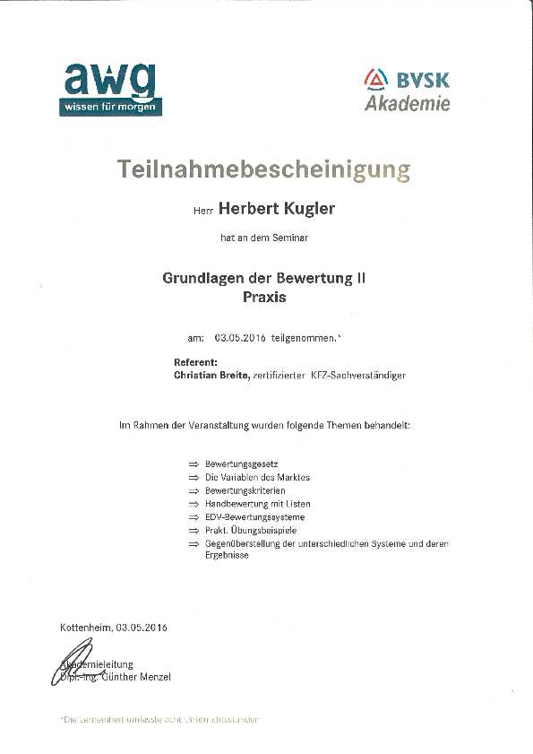 Grundlagen der Bewertung II