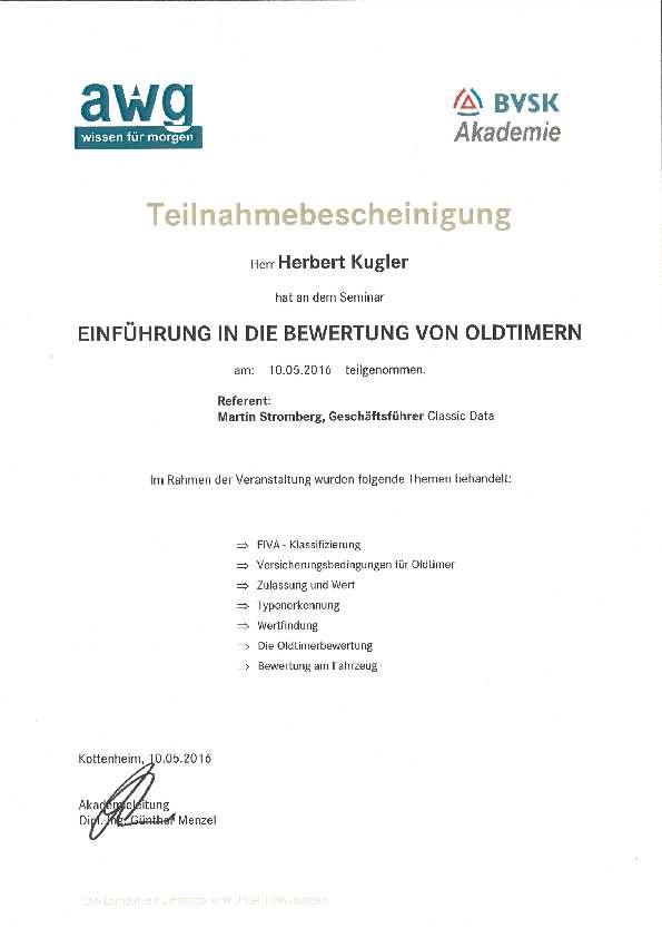 Einführung in die Bewertung von Oldtimern