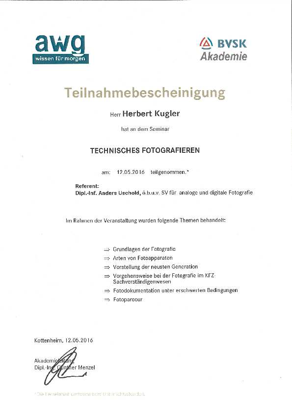 Technisches Fotografieren