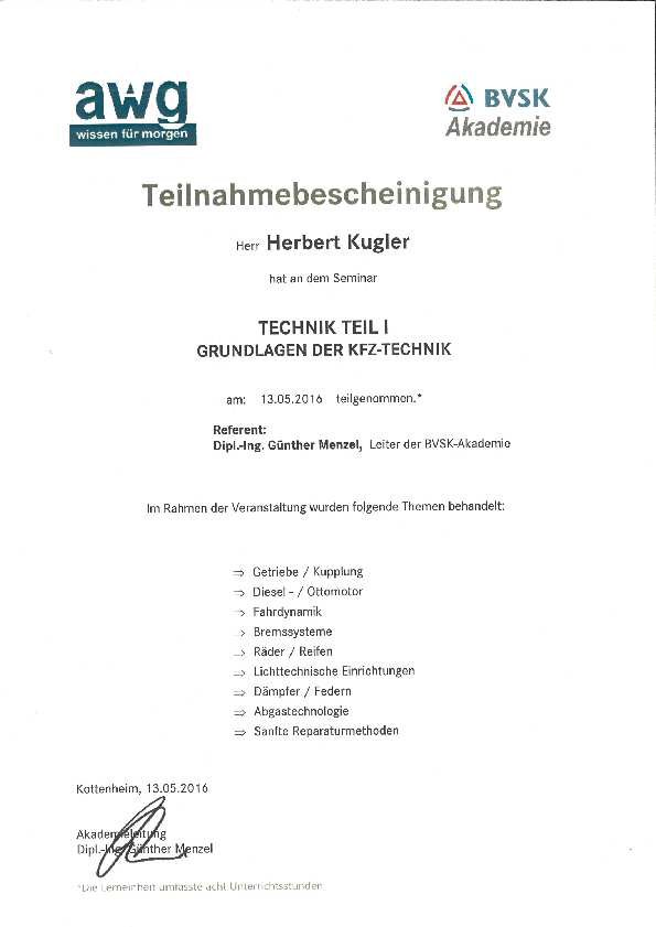 Technik Teil I – Grundlagen der Kfz-Technik
