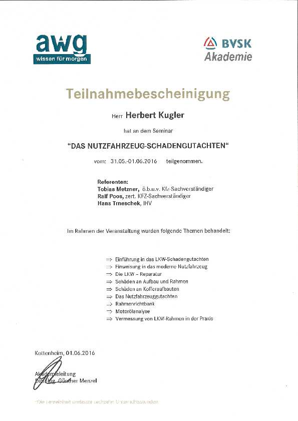 Das Nutzfahrzeug-Schadengutachten