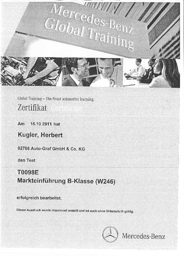 Markteinführung B-Klasse (W246) – 2011