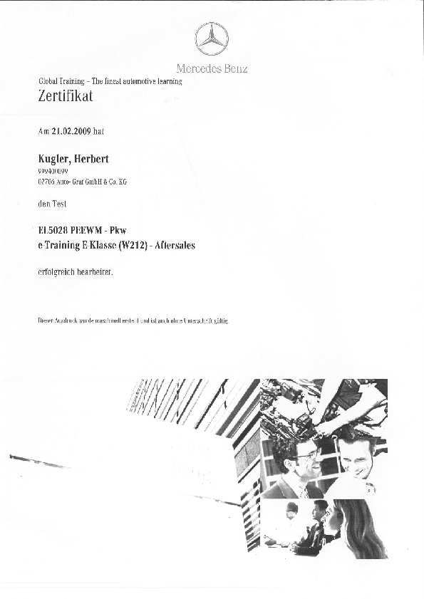 Training E-Klasse (W212) – Aftersales (2009)