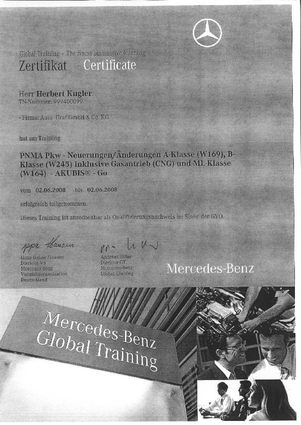 Certificate – Mercedes-Benz