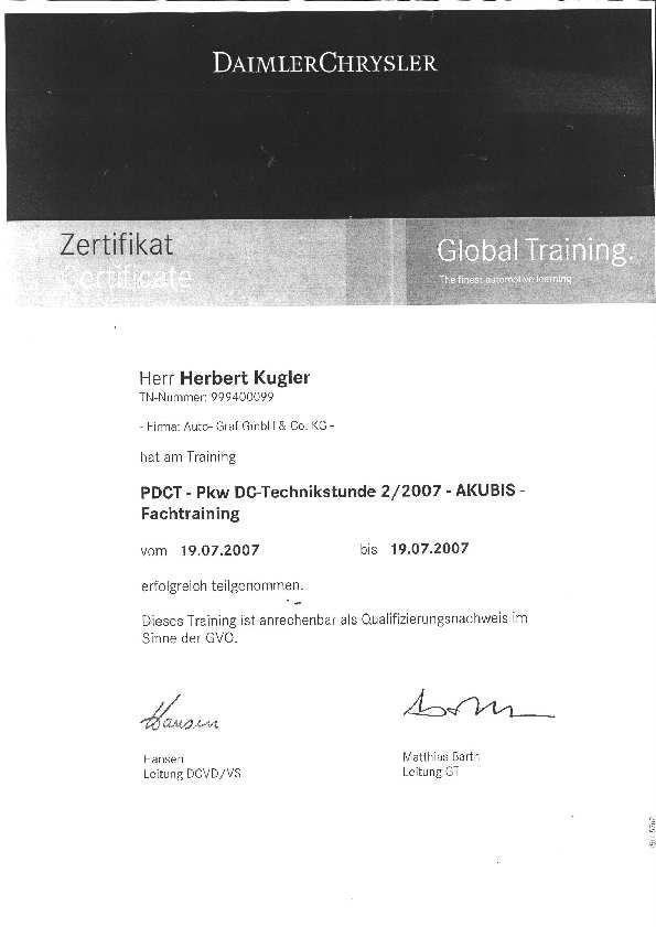 Pkw DC-Technikstunde 2/2007 – AKUBIS Fachtraining