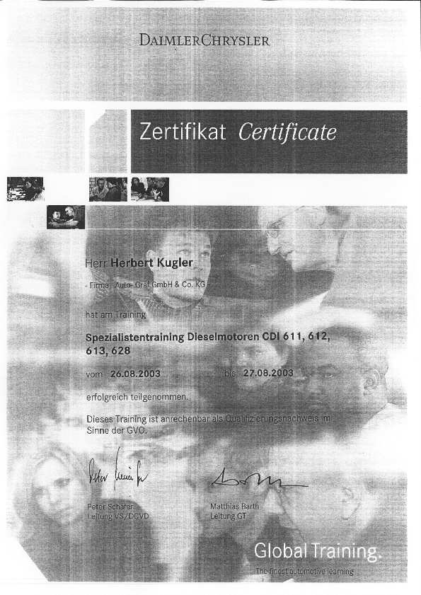 Specialistentraining Dieselmotoren CDI 611, 612, 613, 626 (2003)