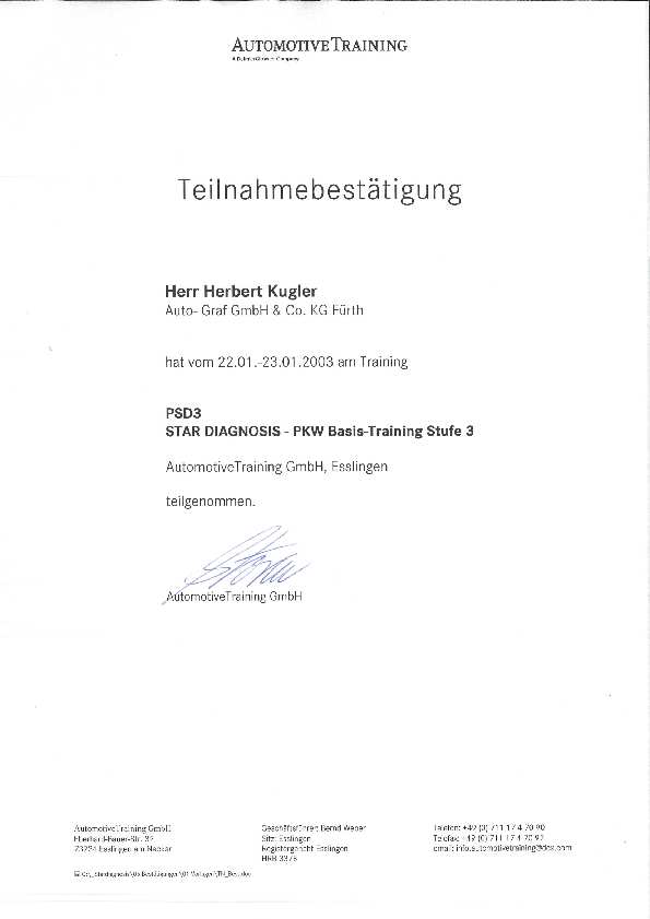 STAR DIAGNOSIS – Pkw Basis-Training Stufe 3 (2003)