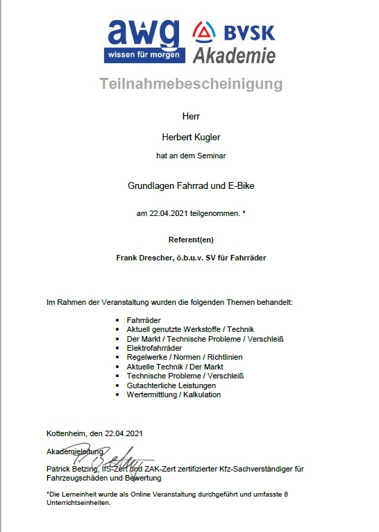 Grundlagen Fahrrad und E-Bike (2021)